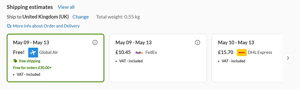 iherb uk delivery times