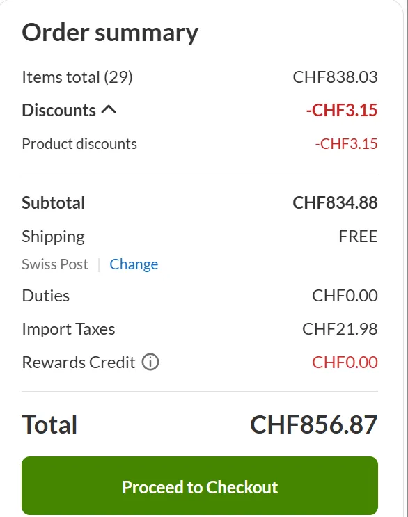 how to order from iHerb to Switzerland
